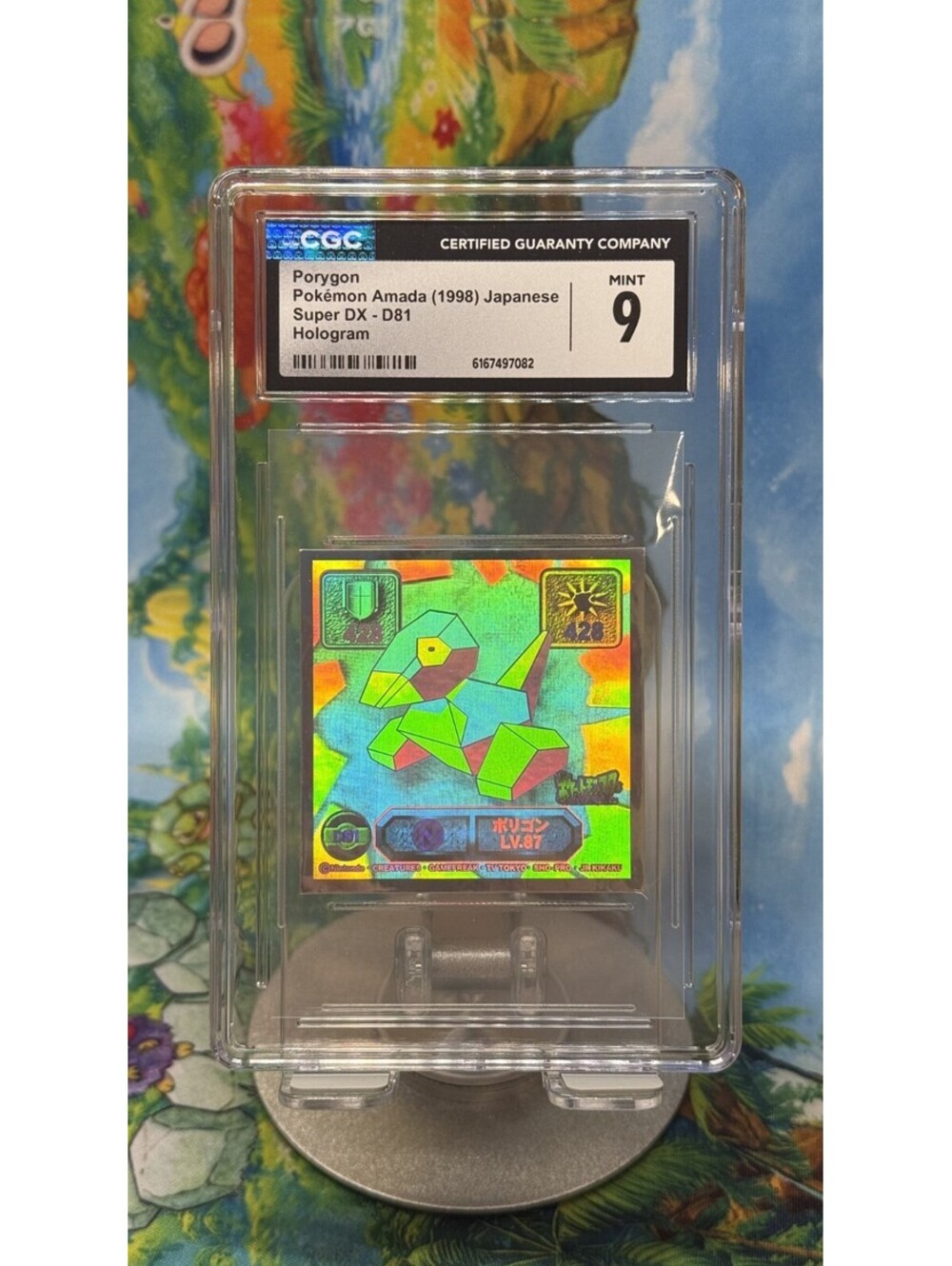 Porygon Pokémon Amada Super DX D81 1998 Japanese Hologram CGC 9